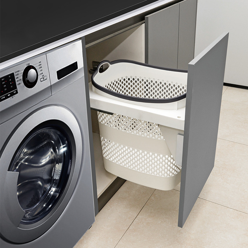 Home Bathroom Hand Dryer - Waschmaschinen-Unterschrank mit integriertem Schmutzkorb, Familien-Badezimmerschrank, Badezimmer-Aufbewahrungskorb,