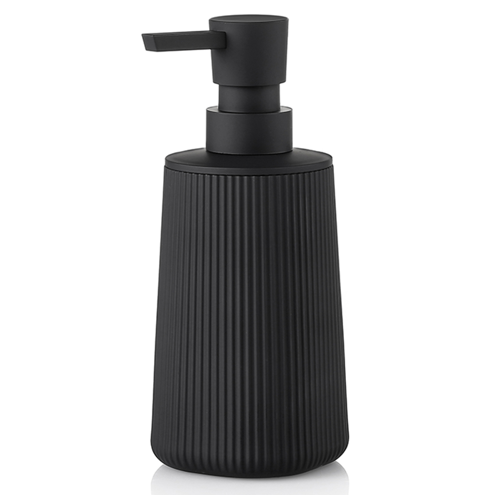 Home Bathroom Soap Dispenser - Moderner Gerippter Kunststoff-Flüssigseifenspender Nachfüllbare Matte Handseifenpumpflasche