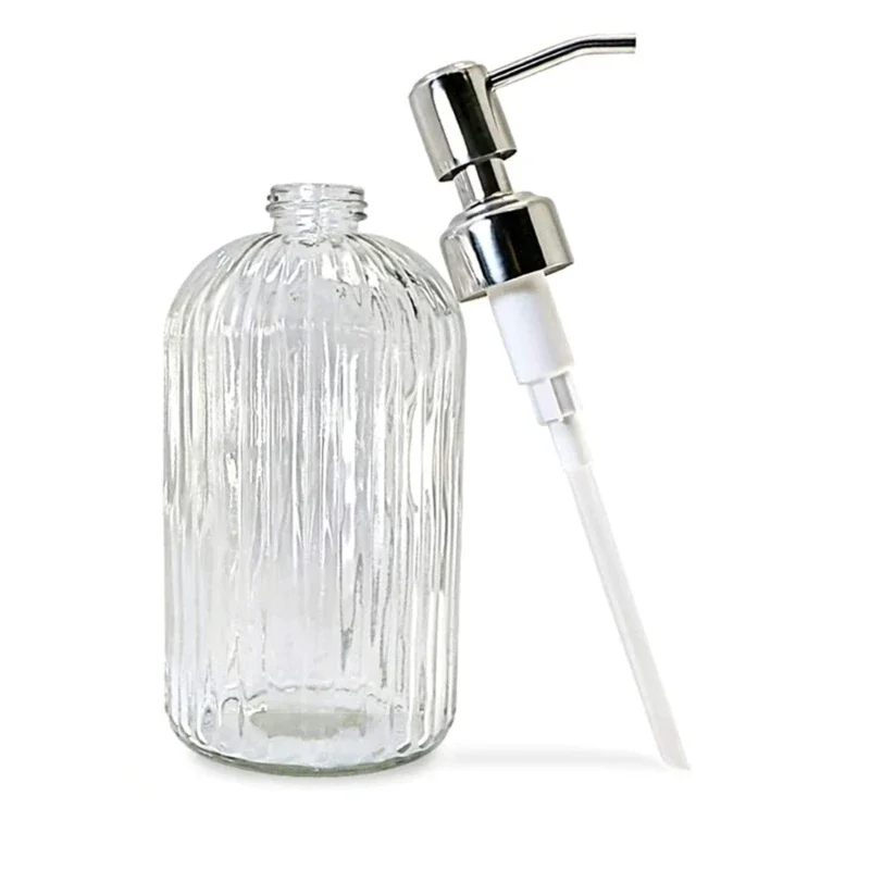 Home Bathroom Soap Dispenser - Seifenspender für Badezimmer, klares Glas, leere