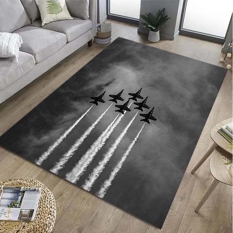 Jet Home Bathroom Mats - Teppich aus Blattkristall-Samt mit Jet-Thema –
