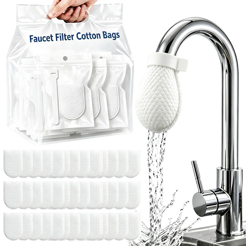Home Bathroom Renovation - 300/30x Wasserhahnfilter-Baumwollbeutel mit Riemen, Spritzschutz, Küchenarmatur-Wasserfilter,