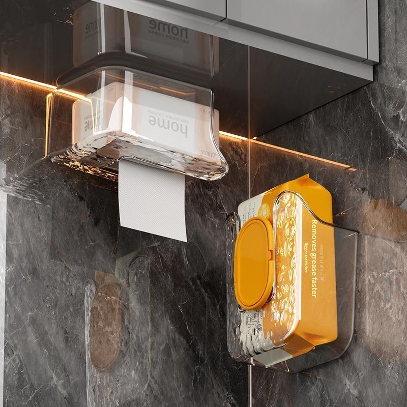 Home Bathroom Towel Dispenser - Wandmontierter Feuchttücher-Spender Selbstklebender Halter Küche Bad