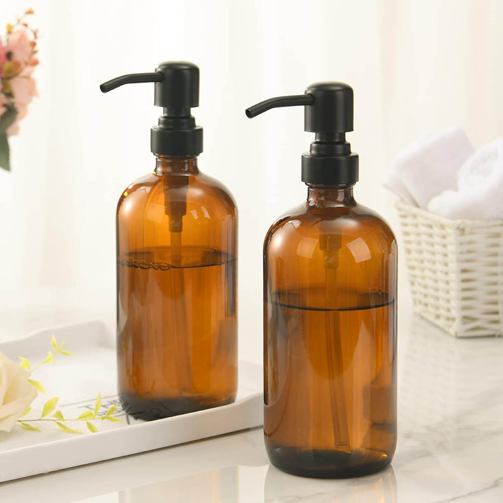 Bernsteinfarbener Glas-Seifens – Home Bathroom Soap Dispenser Bewertung und Preis