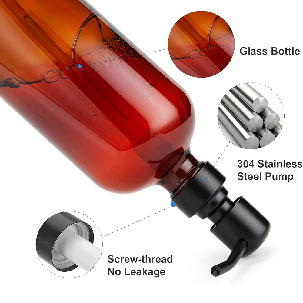Bernsteinfarbener Glas-Seifens – Home Bathroom Soap Dispenser Bewertung und Preis