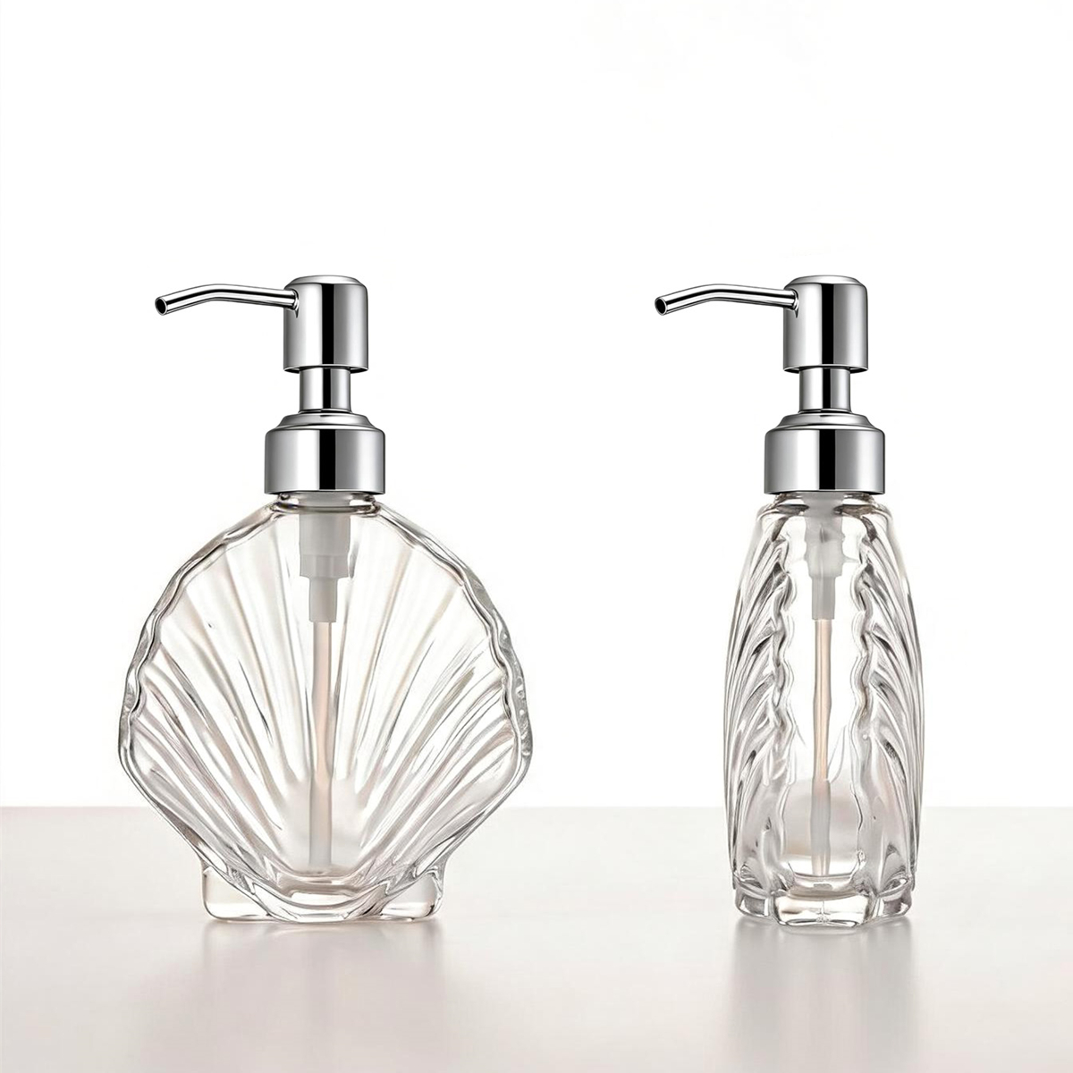 Dekorativer Seashell-Glas-Seif – Home Bathroom Soap Dispenser Bewertung und Preis